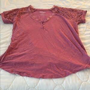 Torrid Lace Sleeve Mauve Top